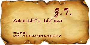Zakariás Tímea névjegykártya